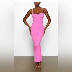 Skims Fits everybody corded lace long slip dress